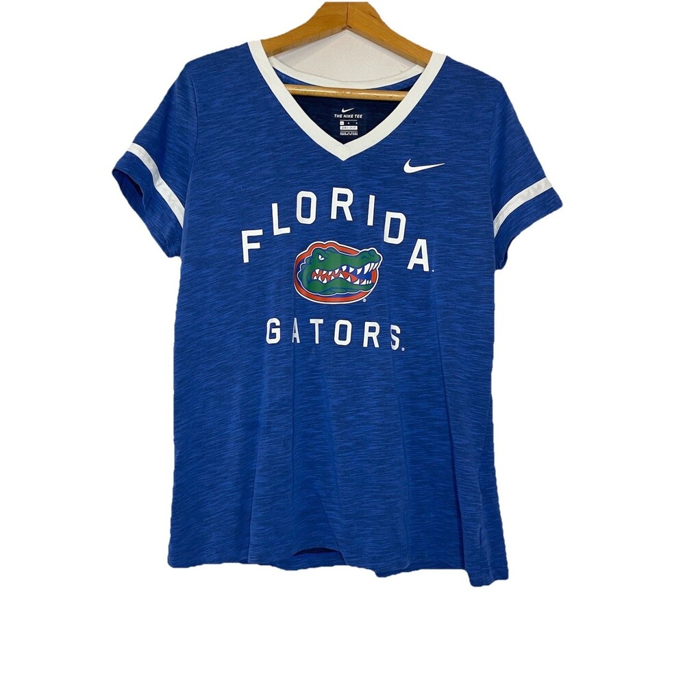 The Nike Tee Dri fit Women's Large Blue UF Gators Tshirt Vneck